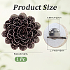 Flower Cloth Rhinestone Broochs JEWB-WH20009-06P-02-2