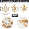 10Pcs Brass Micro Pave Cubic Zirconia Charms KK-BBC0015-42-2