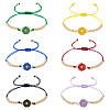 6Pcs 6 Colors Alloy Enamel Link Bracelets for Women BJEW-TAC0042-1