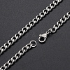 Men's 201 Stainless Steel Cuban Link Chain Necklaces NJEW-T012-04B-61-S-1