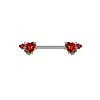 316L Surgical Stainless Steel Cubic Zirconia Heart Nipple Nail Rings WGC6B75-06-1