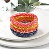 AB Color Plated Faceted Opaque Glass Beads Stretch Bracelets BJEW-S144-003D-2