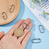 6Pcs Stainless Steel Locking Carabiner FIND-HS0002-46-3