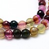 Dyed Natural Agate Faceted Round Beads Strands G-P098-02-3