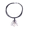 Waxed Cord Lariat Necklaces NJEW-L169-01B-1