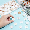150Pcs 2-Hole Flat Round Shell Buttons SHEL-NB0001-66-3