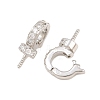 Brass Micro Pave Clear Cubic Zirconia Fold Over Clasps CU-CBA3901-01P-2