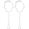 2Pcs Brass Clear Cubic Zirconia Box Chain Bracelets for Women BJEW-BBC0001-09S-1