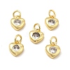 Brass Micro Pave Clear Cubic Zirconia Charms KK-E068-VB236-3