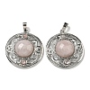 Natural Rose Quartz Pendants G-Q158-03A-1