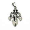 Fashionable Retro Halloween Jewelry 304 Stainless Steel Sword with Skull Pendants STAS-L017-65-1