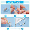 4Pcs 4 Styles Brass Micro Pave Clear Cubic Zirconia Fold Over Clasps KK-DR0001-12-3