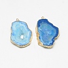 Natural Druzy Agate Slices Pendants G-Q494-65E-G-2