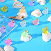 80Pcs 8 Colors Luminous Resin Crown Duck Ornaments RESI-SZ0003-38-5