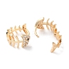 Brass Cubic Zirconia Hoop Earrings EJEW-M025-03G-2