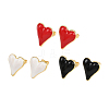 Brass Heart Stud Earrings EJEW-C152-05B-2