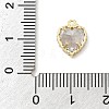 Brass Micro Pave Clear Cubic Zirconia Charms KK-B130-01G-01-3