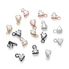 Brass Clear Cubic Zirconia Charms ZIRC-G170-14-1