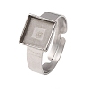 Adjustable 304 Stainless Steel Finger Rings Components SA-CBA8B85-08B-P-1