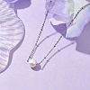 Round Natural Cultured Freshwater Pearl Pendant Necklaces NJEW-JN04965-2