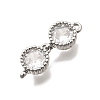 Brass Pave Cubic Zirconia Connector Charms KK-N289-26P-05-2