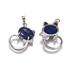 Natural Lapis Lazuli Kitten Pendants G-L512-R01-2