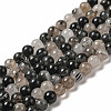 Natural Black Rutilated Quartz Beads Strands G-R446-6mm-37-01-2