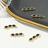 SHEGRACE Brass Pave Black Cubic Zirconia Triple Oval Links Connector Charms XGRQ3P540-645G-4