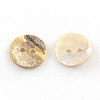 2-Hole Flat Round Sea Shell Buttons SSHEL-Q295-02-2