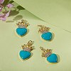 5Pcs Eco-Friendly Brass Micro Pave Cubic Zirconia Pendants ZIRC-SZ0003-08C-3