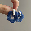 Flower Stainless Steel Acrylic Hoop Earrings FS-WGEB331-22-1