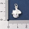 925 Sterling Silver Flower Charms with Jump Rings and 925 Stamp STER-M021-02S-03-3