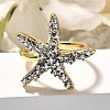 Brass Micro Pave Clear Cubic Zirconia Cuff Rings RJEW-U035-07GP-2