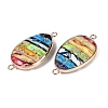 Synthetic Imperial Jasper Connector Charms G-Q606-100G-2