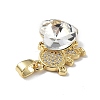 Real 18K Gold Plated Rack Plating Brass Micro Pave Clear Cubic Zirconia Pendants KK-C015-23G-13-2