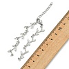 Brass Pave Clear Cubic Zirconia Branch Link Bracelet Making AJEW-JB01643-3