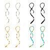 ANATTASOUL 3 Pairs 3 Colors 304 Stainless Steel Spiral Dangle Earrings for Women EJEW-AN0003-02-1