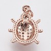 Brass Micro Pave Cubic Zirconia Charms ZIRC-F084-08RG-2