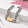 304 Stainless Steel Curb Link  Chain Bracelets for Women Men BJEW-F488-11PG-4