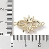Brass Pave Clear Cubic Zirconia Connector Charms KK-G491-42G-3
