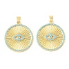 Brass Micro Pave Sky Blue Cubic Zirconia Pendants CU-CBA6938-06G-02-1