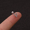 316L Surgical Stainless Steel Micro Pave Clear Cubic Zirconia Cartilage Earrings WG3A850-43-1