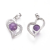 Natural & Synthetic Mixed Gemstone Pendants G-L512-O-3