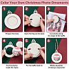 Flat Round Christmas Unfinished Wooden Mini Hanging Photo Frame for Children HJEW-WH0036-122-5