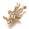 Brass Micro Pave Clear Cubic Zirconia Pendants ZIRC-C020-42G-3