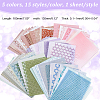 AHADERMAKER 5 Sets 5 Colors Rectangle Scrapbook Paper & Polyester Pads DIY-GA0006-37-2