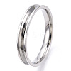 201 Stainless Steel Grooved Finger Ring Settings STAS-WH0039-11I-P-2