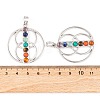 Chakra Natural Tiger Eye & Natural Lapis Lazuli & Natural Carnelian & Synthetic Turquoise & Glass Pendants G-NH0025-11P-3