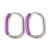 Oval Ion Plating(IP) 304 Stainless Steel Hoop Earrings for Women EJEW-L287-038P-04-1