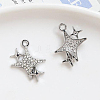 Brass Micro Pace Clear Cubic Zirconia Pendants KK-TAC0004-19B-1